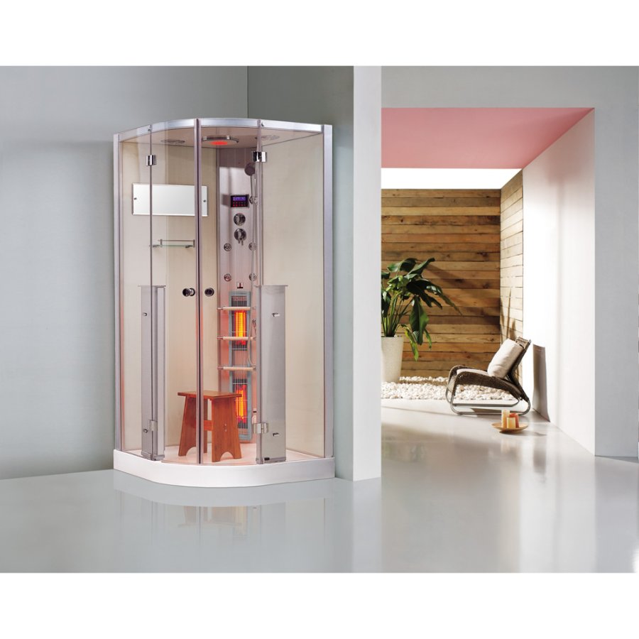 Parný sprchový box + infračervená kabína D63, 100x100x215cm