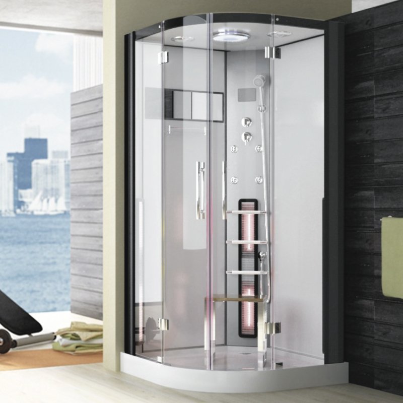 Parný sprchový box + infračervená kabína D81, 100x100x215m