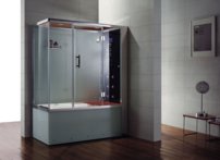 Grande Home WS110 vpravo, Parný sprchový box s hydromasážnou vaňou 165 x 85 x 224 cm,  rohová