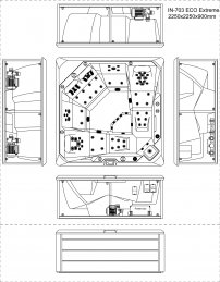 AWT IN-703 premium 225x225 sivá, 6 osôb, 2 ležadlo Sterling Silver