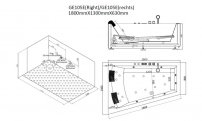 AWT GE105E 180x130 hydromasážna vaňa, vpravo, drevený obklad