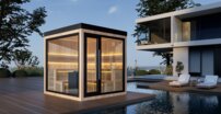 AWT THE CUBE X5-L Hemlock, EOS Cubo 9KW exteriérová sauna 235x235