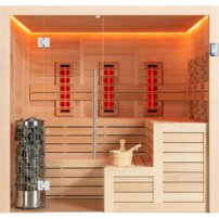 AWT infrasauna E1613XL-IR Hemlock 240x200 9kW Cilindro
