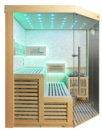 AquaLuxus TS 4023, hemlock-biely mramor, 180x180 bio-sauna