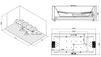 AWT GE109TSL-F 180x80 hydromasážna vaňa centrálna