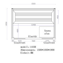 Sauna B1103 Hemlock, 4.5kW TheWall Bi-O