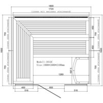 Sauna AWT B1812C, 180x160, Borovica, 9kW Santiotec Viking Bi-O