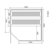 Sauna AWT E1801, borovica, Harvia 6,8-9kW Cilindro