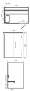 Sauna AWT E1803A, 180x120, borovica, 6,8Kw Harvia Cilindro