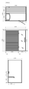 Sauna AWT E1804A, 180x120. borovica, 6Kw Harvia Vega