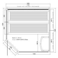 Sauna AWT E1811A, 180x180, Borovica, 9kW Harvia Cilindro
