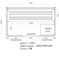 Sauna AWT B1103A topoľ 180x105 3kW EOS BiO-Mini