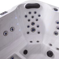 AWT outdoor hot tub IN-804 extreme Sterling Silver 220x186 gray, with heat pump