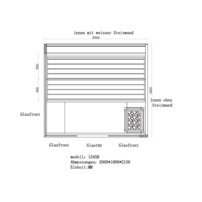 Sauna AWT B1247B topoľ 200x180,  9 kW EOS BiO-Thermat