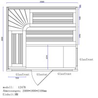 Sauna AWT B1247B topoľ 200x180,  9 kW EOS BiO-Max