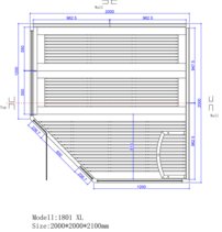 Sauna AWT E1801XL, 200x200, borovica, Harvia 8Kw Vega
