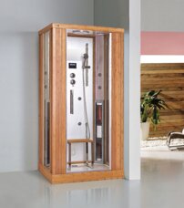 Parný sprchový box + infra sauna D14 bambus , 100x90x218