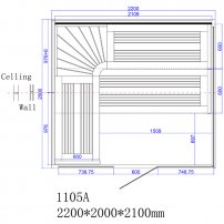 Sauna AWT B1105A Hemlock 220x200 , 9 kW  EOS Cubo