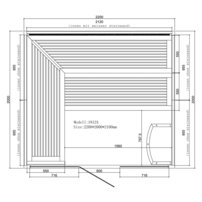 Sauna AWT B1812A, 220x200, Borovica, 9kW Santiotec Viking Bi-O