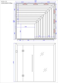 AWT infrasauna E1613A-IR Hemlock 220x200 9kW Cilindro