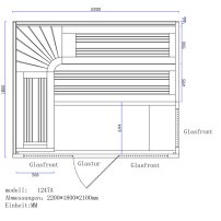Sauna AWT B1247A topoľ , 220x180, 9 kW EOS BiO-Max