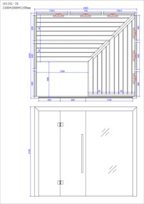AWT infrasauna E1613XL-IR Hemlock 240x200 9kW Cilindro