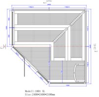 Sauna AWT E1806XL, 240x240, borovica,Harvia 9Kw Wega