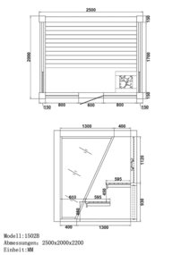 Sauna AWT E1502B, 250x200, Céder, 12kW EOS Cubo