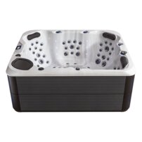 AWT outdoor hot tub IN-804 extreme Sterling Silver 220x186 gray, with heat pump