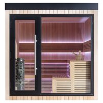 AWT THE CUBE X4 Hemlock, EOS Cubo 9KW exteriérová sauna 235x235