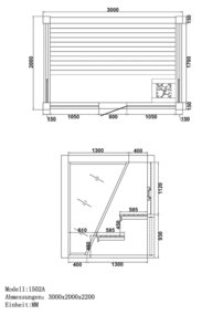 Sauna AWT E1502A, 300x200, Céder, 12kW EOS Cubo