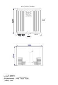 Sauna AWT E1400C, 300x300, Céder, 12kW EOS Cubo