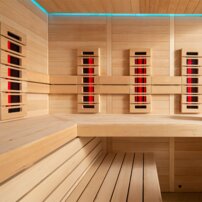 AWT infrasauna E1611C-IR Hemlock 180x180 9kW Cilindro