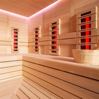 AWT infrasauna E1613C-IR Hemlock 180x180 9kW Cilindro