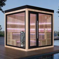 AWT THE CUBE X5-L Hemlock, EOS Cubo 9KW exteriérová sauna 235x235