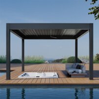 AWT pergola P8-4A/ extrem, 400x400x250, antzracit, elektrický pohon