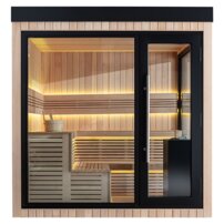 AWT THE CUBE X5-R Hemlock, EOS Cubo 9KW exteriérová sauna 235x235