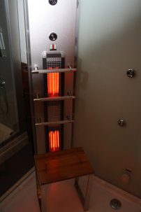 Parný sprchový box + infračervená kabína D90, 145x90x215cm