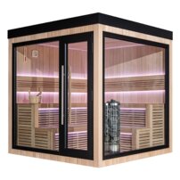 AWT THE CUBE X5-R Hemlock, EOS Cubo 9KW exteriérová sauna 235x235
