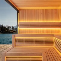 AWT THE CUBE X5-R Hemlock, EOS Cubo 9KW exteriérová sauna 235x235