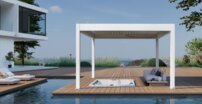 AWT pergola P8-4A / extrem, 400x400x250, biela, elektrický pohon
