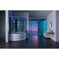 SW-610 parný sprchový box s hydromasážnou vaňou 140 x 140 x 218 cm,  rohová