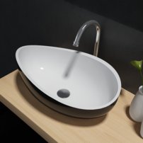 Volne stojace umývadlo  WAVE STONE, 60 x 37 x 21cm
