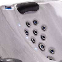 AWT outdoor hot tub IN-804 extreme Sterling Silver 220x186 gray, with heat pump