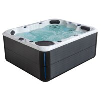 AWT outdoor hot tub IN-804 extreme Sterling Silver 220x186 gray, with heat pump