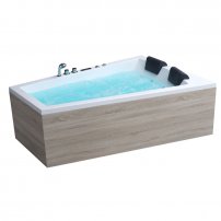 AWT GE105E 180x130 hydromasážna vaňa, vľavo, drevený obklad