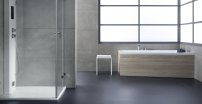 AWT GE105E 180x130 hydromasážna vaňa, vľavo, drevený obklad