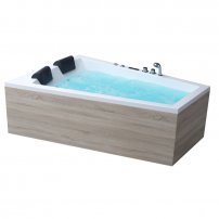 AWT GE105E 180x130 hydromasážna vaňa, vpravo, drevený obklad