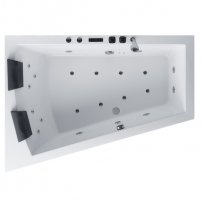 AWT GE105E 180x130 hydromasážna vaňa, vpravo, drevený obklad