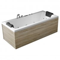 AWT GE108-1E 180x80 hydromasážna vaňa vľavo, drevený obklad